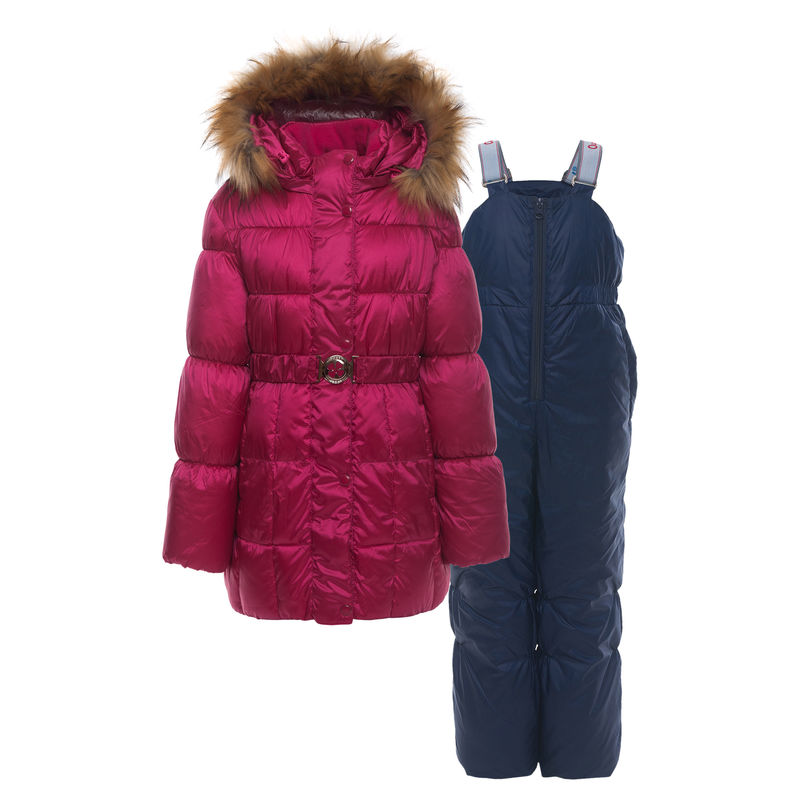 Комплект малинового цвета: куртка и полукомбинезон