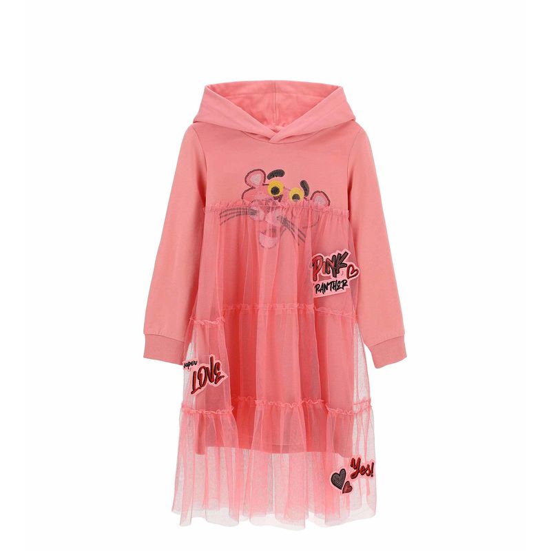 Платье розовое с принтом "Розовая пантера"